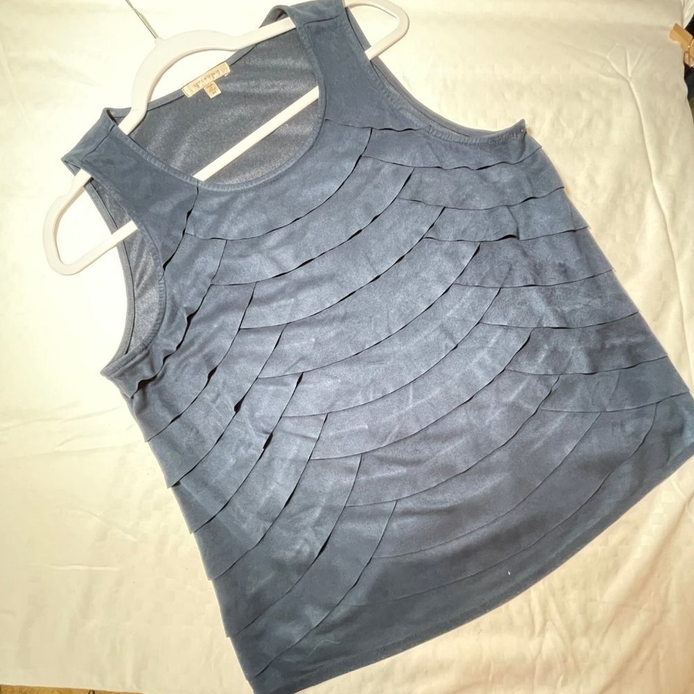 Skies Are Blue Microsuede Sleeveless Layered Top - Picture 9 of 9